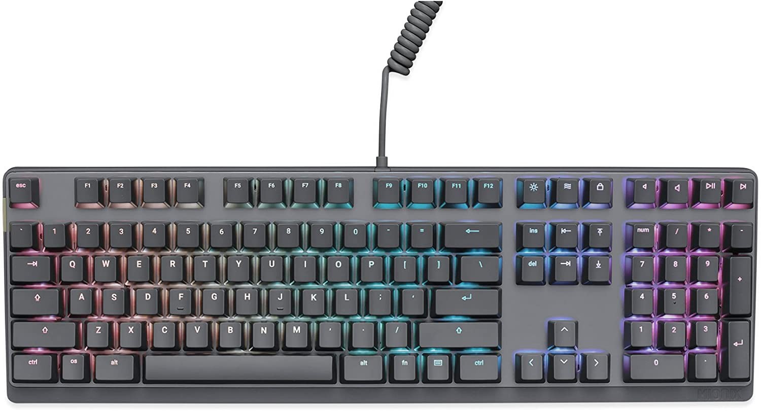 Mionix Wei Mechanical Keyboard, US Version - PC & MacOS - Red Key Switches - RGB Backlight (Black/Grey)